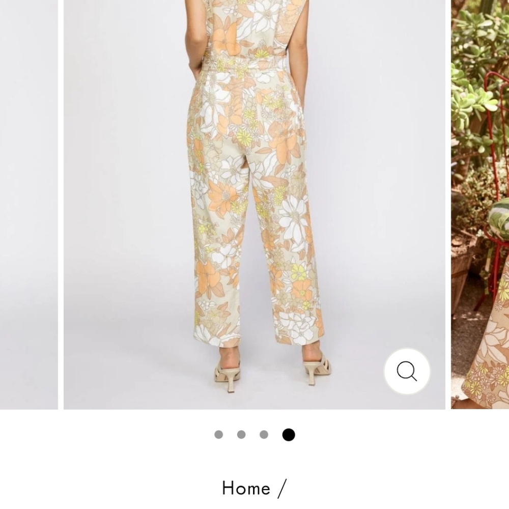 Anthropology Current Air retro womens Jumpsuit floral BOHO sz XS Spring Summer - Picture 4 of 10